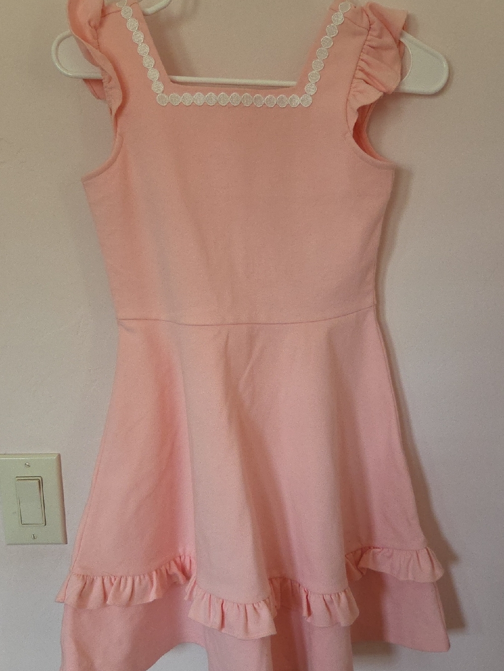 Janie and Jack Soft Pink Ruffle Square-Neck Dress
